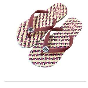 Tory Burch Rubber Logo flip Flop Thong Sandals Women's size 8